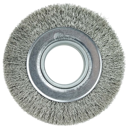 Weiler 6" Medium Face Crimped , .0118" Stainless Steel Fill, 2" Arbor Hole 6450